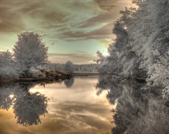 The Boathouse Creve Couer lake infrared photography home decor