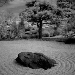 Harmony and Peace Feng Shui photography, black and white photography, zen home decor, zen, fine art photography, infrared photography image 2