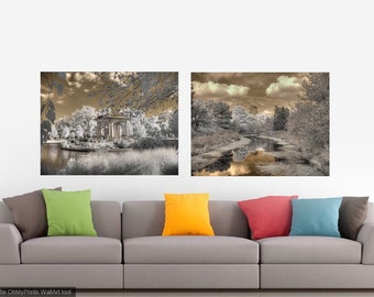 Set of two infrared photos Forest Park home decor The Muny Chase Park Plaza