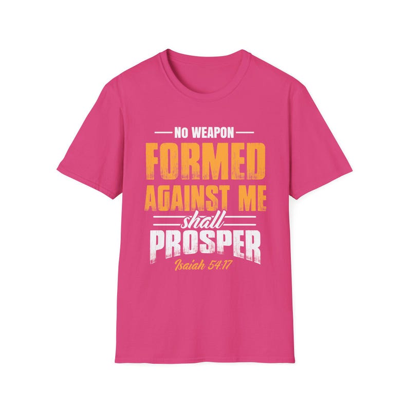 Inspirational Faith T-Shirt: "No Weapon Formed Against Me Shall Prosper" - Perfect for Gifts, Motivational Wear, Church Events, image 8