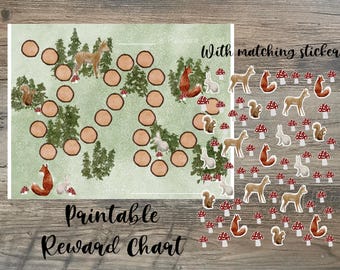 Printable Meadow Reward Chart | Potty Training | Motivation Builder and Stickers for Kids