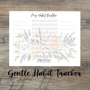 Soft Floral Habit Tracker For Busy Moms