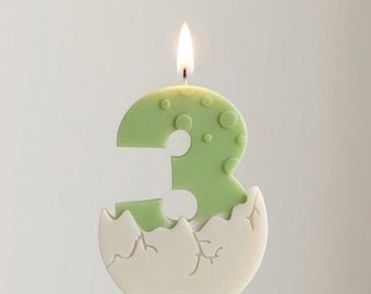 Dinosaur Birthday Candle Number Cake Topper Jurassic Party Decor Baby Shower Gift Kids Celebration