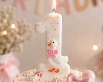 Goose Cake Topper, First Birthday Decor, Baby Shower Gift, Pastel Party Accessory, Custom Colors