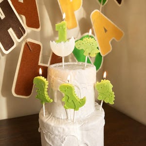 Dinosaurier-Geburtstagskerze, Zahlen-Kuchenaufsatz, Jurassic-Partydeko, Babyparty-Geschenk, Kinderfeier Bild 2