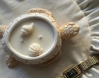 Sea Turtle Candle, Coastal Beach Accent, Ocean Inspired Soy Gift
