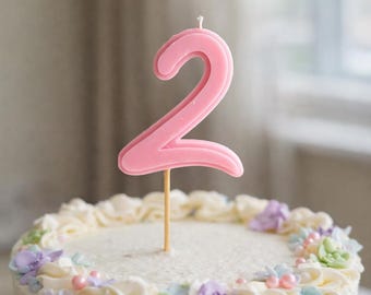 Script Birthday Candle, Cake Topper, Custom Age Number, Handmade Party Decor