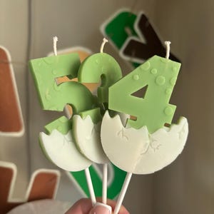 Dinosaurier-Geburtstagskerze, Zahlen-Kuchenaufsatz, Jurassic-Partydeko, Babyparty-Geschenk, Kinderfeier Bild 8