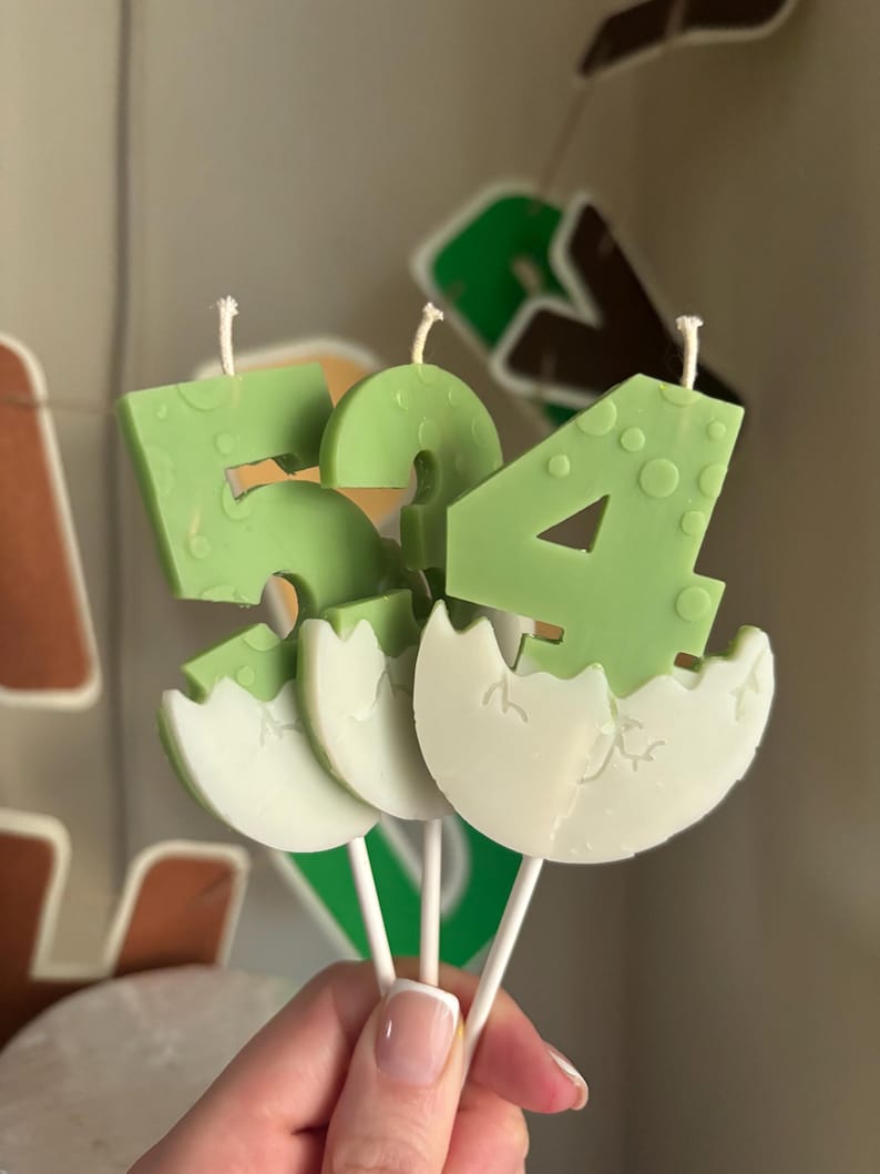Dinosaurier-Geburtstagskerze, Zahlen-Kuchenaufsatz, Jurassic-Partydeko, Babyparty-Geschenk, Kinderfeier Bild 8