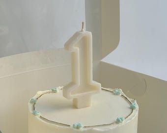 Handmade Number Birthday Candle – Custom Age Candle for Cakes, Pastel Party Decor