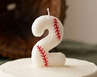 Baseball-Zahlenkerze, Sport-Geburtstagstortenaufsatz, personalisierte Altersdekoration