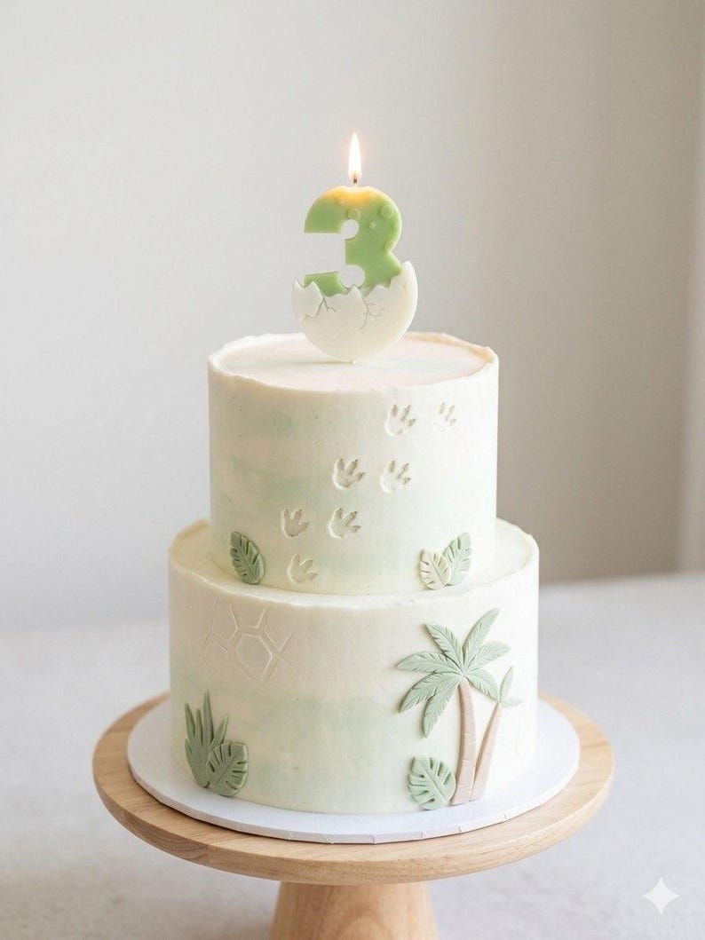 Dinosaurier-Geburtstagskerze, Zahlen-Kuchenaufsatz, Jurassic-Partydeko, Babyparty-Geschenk, Kinderfeier Bild 11