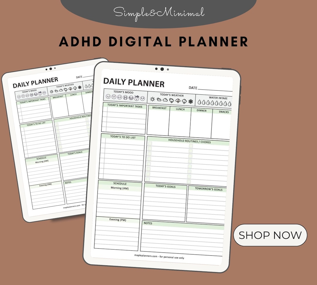 ADHD Planner Printable | Focus & Executive Function Organizer | Goal ...
