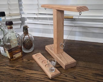 Hook & Ring Drinking Game - Handmade - Solid Wood