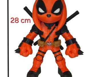 Estátua colecionável personalizada de Knuckles x Deadpool impressa em 3D – 28 cm, uma fusão de Sonic e Marvel.