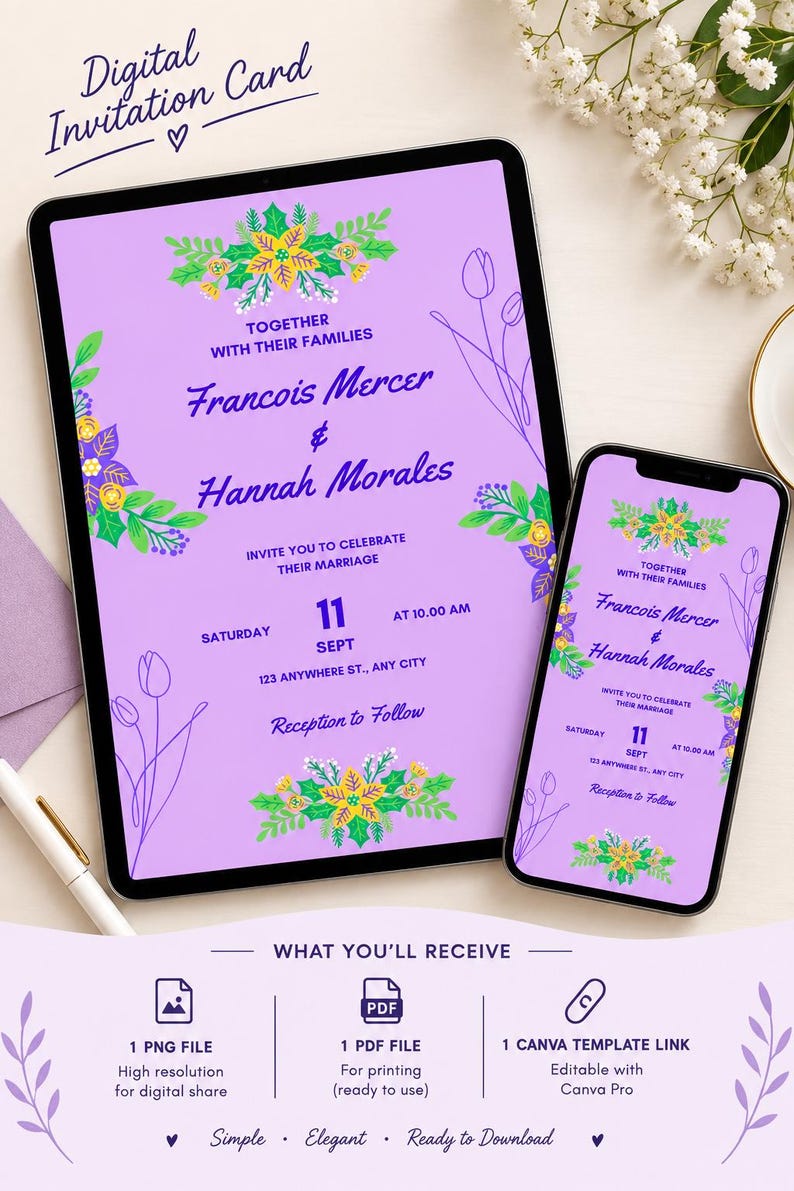 Editable Wedding Invitation Kit | Ca
nva Templates, Planner, Staff & Pet