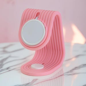 Iphone And Apple Watch Charging Dock - Airpods/Apple Watch And Phone Magsafe Charging Stand - Pink - Tech Gifts For Women