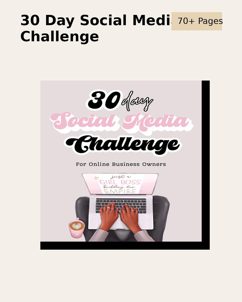 30 Day Social Media Challenge Workbook (digital Download) - Etsy