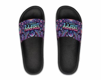 Sandalias psicodélicas para hombre, coloridas sandalias de piscina, calzado de verano de moda, sandalias de playa, zapatos para festivales