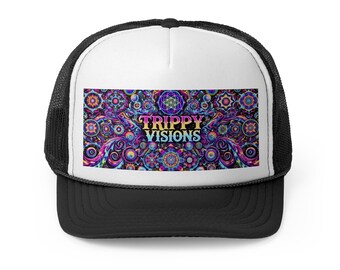 Gorra de camionero Trippy Visions - Sombrero psicodélico para festivales rave