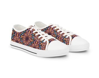 Psychedelische Low Top Sneakers, Trippy Festival Schuhe