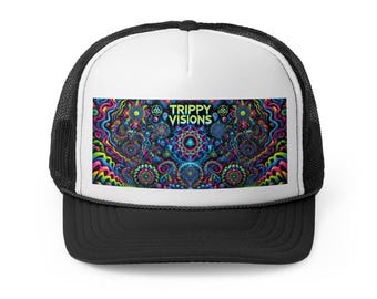 Gorra de camionero Trippy Visions, gorra psicodélica para festivales, ajustable