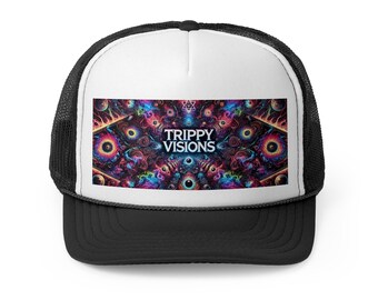 Gorra de camionero psicodélica retro – Trippy Visions Co, gorra de estilo vintage