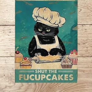 No Coffee No Workee Cat Tin Sign - Vintage Plaque for Cat Lovers, Perfect for Man Caves and Pub Decor!