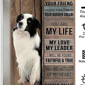 Border Collie Vintage Metal Sign: Dog Lover Home Decor