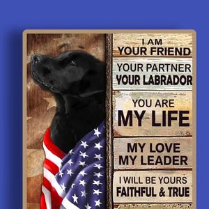 Vintage Metal Tin Sign: Labrador Dog Lover Gift