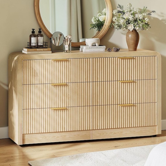 golden oak 6 drawer dresser Cali 6-Drawer
