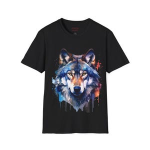 T-shirt souple unisexe Wolf Art, t-shirt graphique animalier, cadeau pour amoureux de la nature, chemise à imprimé animal, haut aventure en plein air