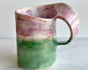 Spiral handmade ceramic mug | 3 watercolor glaze styles available