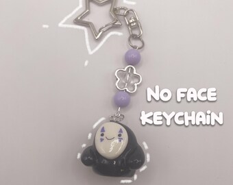 no face anime spirit charm | handmade clay keychain