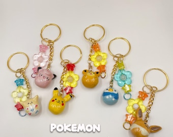 poke squishy mallow bag charm | handmade clay keychain