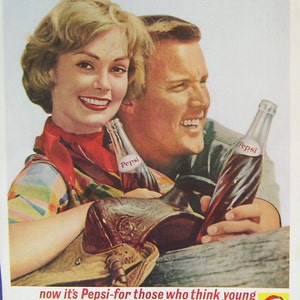 1962 Pepsi Cola Magazine Print Page Ad, Original Pepsi Advertisement, Paper Ad, Magazine Ad, Wall Decor, Wall Display, Soda Fountain Decor
