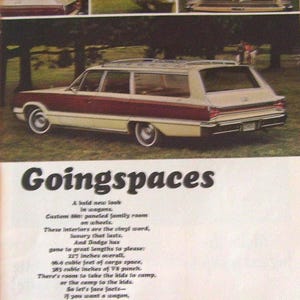 Vintage Magazine Page 1965 Dodge Wagon Car Ad/ Man Cave