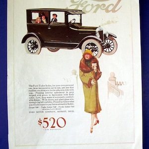 1926 Ford Tudor Sedan Car Ford Motor Co. Detroit, Mi. Magazine Page Print Ad, 520.00 Dollars, Ford Coupe, Tudor Sedan, Fordor Sedan