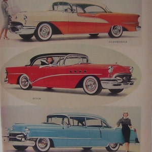 1955 Vintage Oldsmobile Buick Cadillac Magazine Page ad