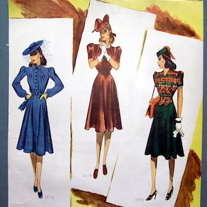 1939 Artist illustrated Blanche Rothschild, Magazine Print Page, Dress Pattern, Ladies Fashion Suit, College Girls Fashions, Artist Drawn