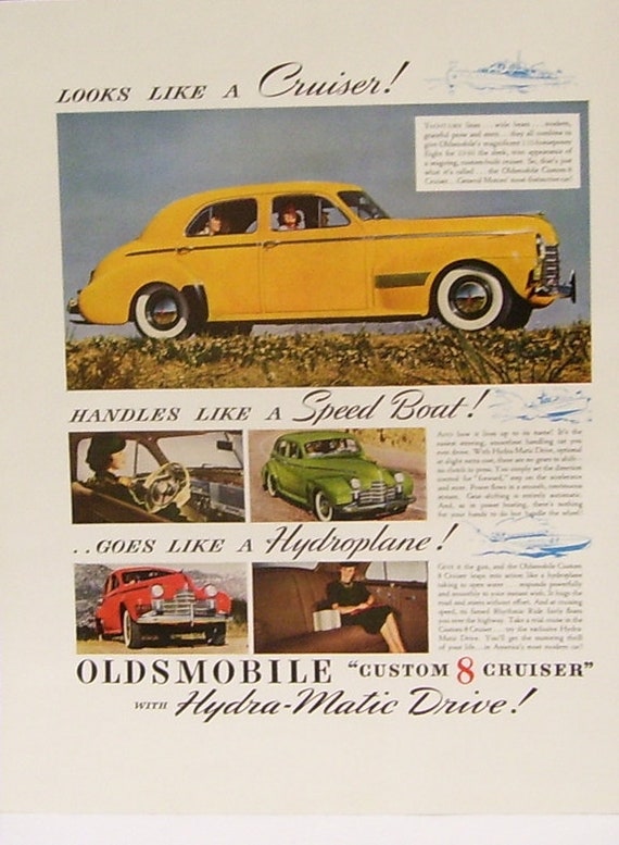 1940 Oldsmobile Custom 8 Cruiser Car Ad, Original Magazine Print