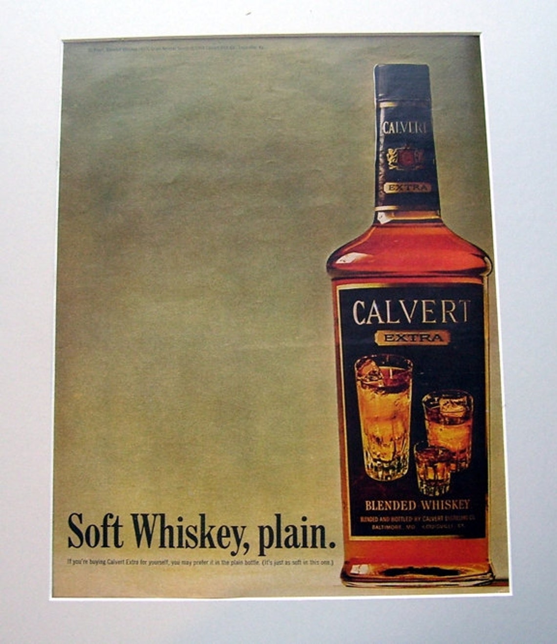 1963 Calvert Extra Blended Whiskey Ad Soft Whiskey Plain Etsy