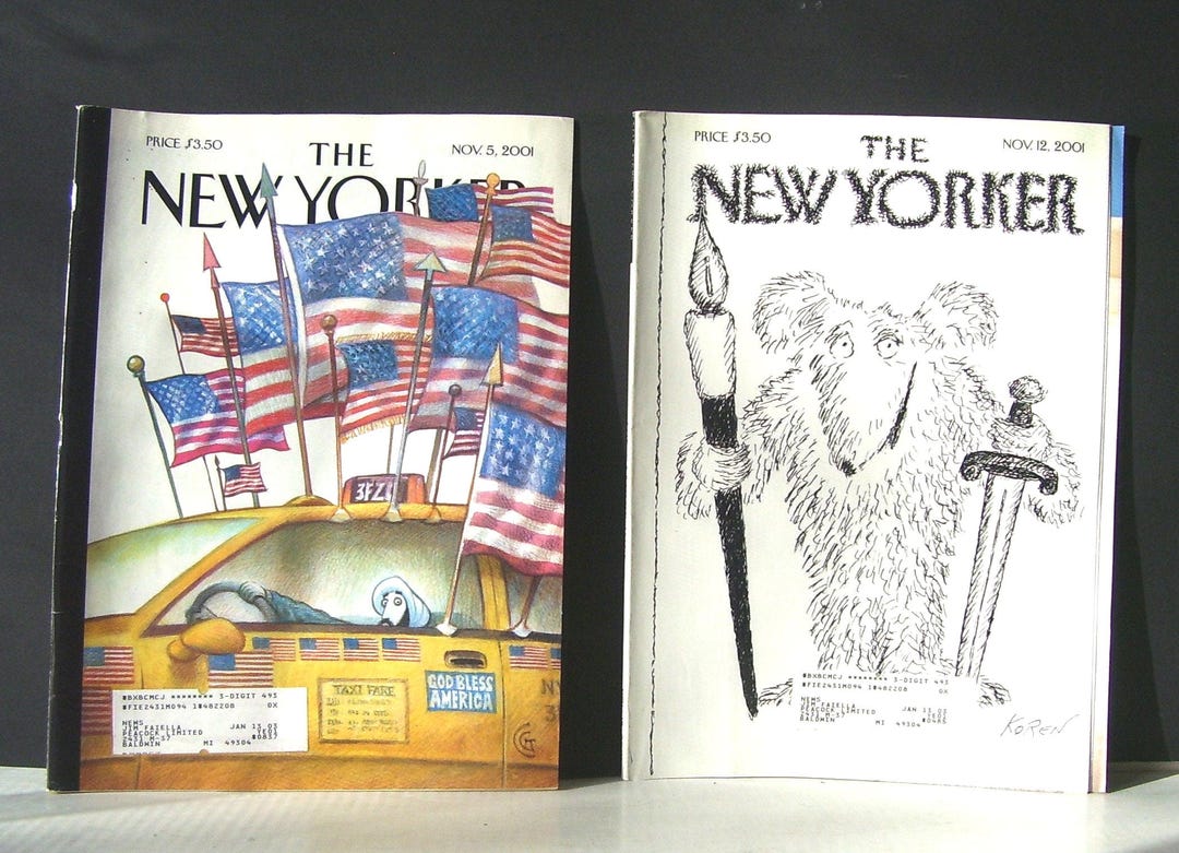 2 Vintage the New Yorker Magazine, Nov. 5, 2001, and Nov 12. 2001