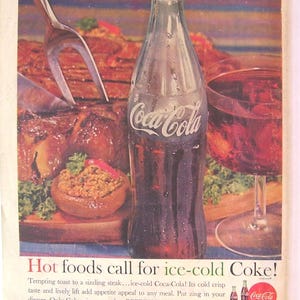 1961 Coca Cola Magazine Page Ad, Reverse Side I.W. Harper Bourbon Whiskey Ad