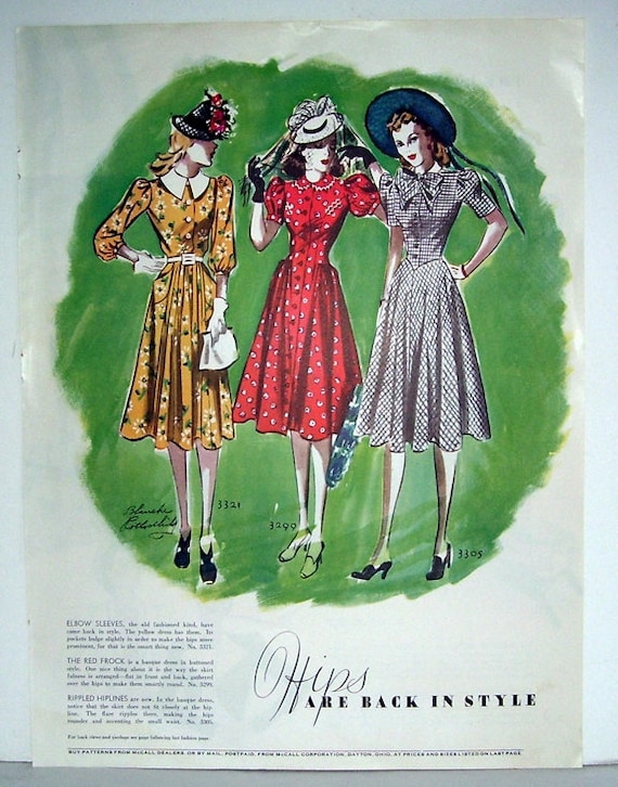 1939 Vintage Mccall's Vacation Clothes Magazine Print Page, Hip Fashion, Rippled Hemlines, the Red Frock, Ladies Fashion Design, Fashion Ad - Etsy 1939 Vintage Mccall's Vacation Clothes Magazine Print Page, Hip Fashion, Rippled Hemlines, the Red Frock, Ladies Fashion Design, Fashion Ad - Etsy