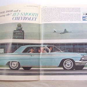 Vintage 1962 Chevrolet Impala Sport Coupe Double Page, Reverse side 1962 Chevy 11 Nova Car Ad