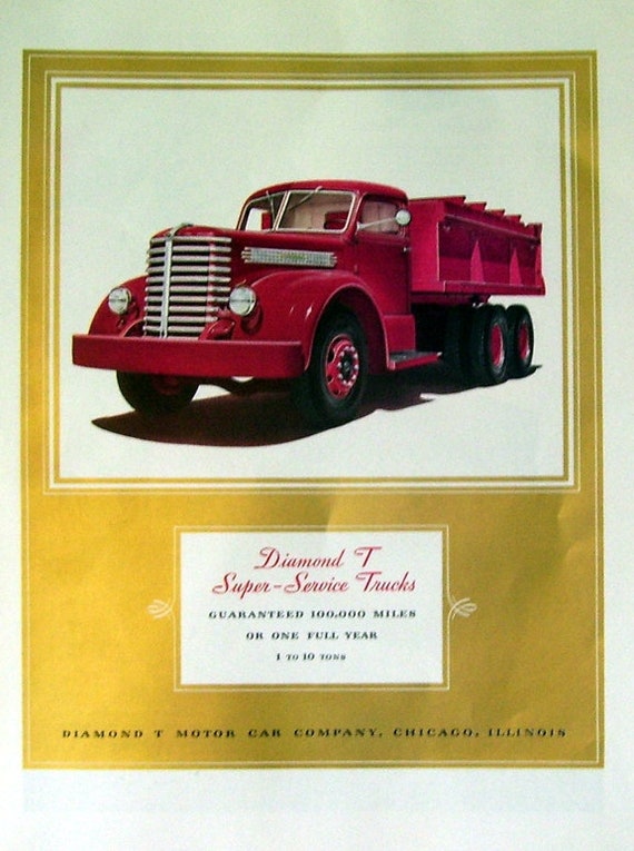 1940 Diamond T Motor Car Truck Ad Original Magazine Page Etsy