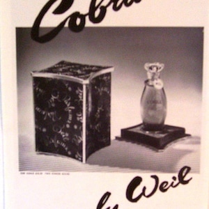 1941 Cobra by Weil Perfume Advertising- Reverse side Golden Sheath Bergdorf Goodman - Magazine Page Print