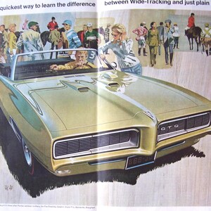 Vintage 1968 Pontiac Magazine Page Ad / Wide Track , Double Page,