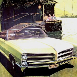 Vintage 1966 Wide-Track Pontiac Magazine  Page Print Ad/ Classic Car Decor, Retro Garage